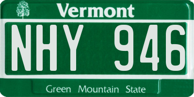 VT license plate NHY946