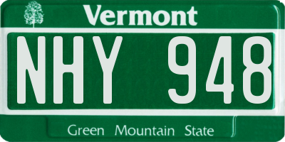 VT license plate NHY948