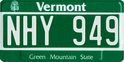 VT license plate NHY949