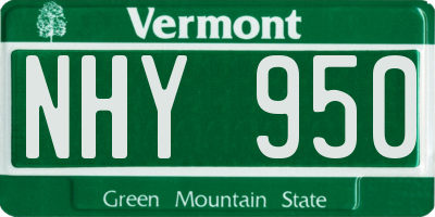 VT license plate NHY950