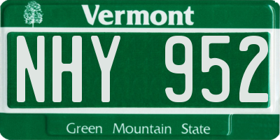 VT license plate NHY952