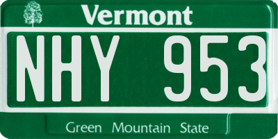 VT license plate NHY953