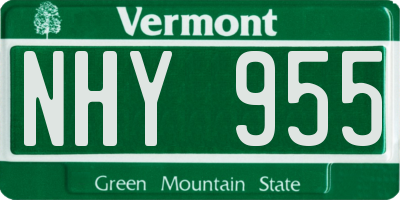 VT license plate NHY955