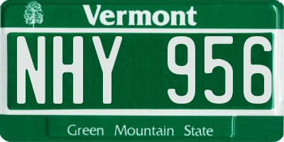 VT license plate NHY956