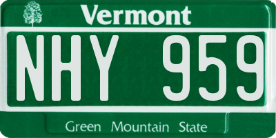 VT license plate NHY959