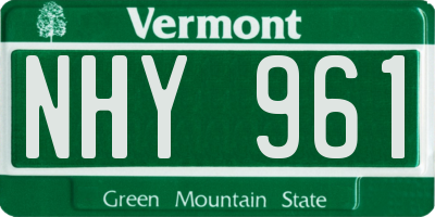 VT license plate NHY961