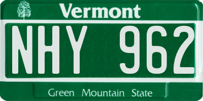 VT license plate NHY962