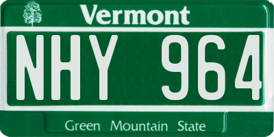 VT license plate NHY964