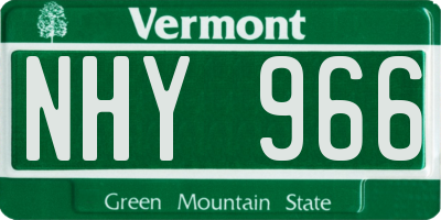 VT license plate NHY966