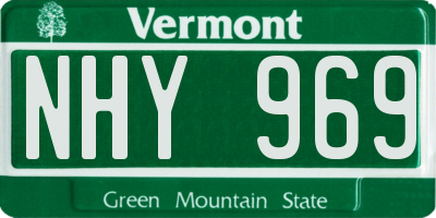 VT license plate NHY969