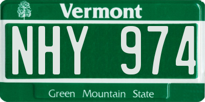 VT license plate NHY974