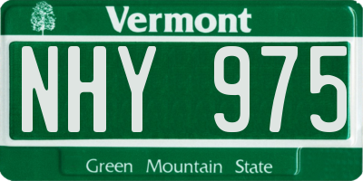 VT license plate NHY975