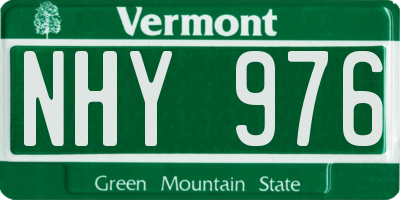 VT license plate NHY976