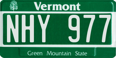VT license plate NHY977