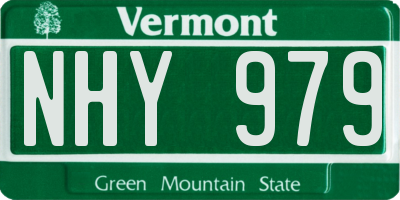 VT license plate NHY979