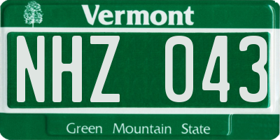 VT license plate NHZ043
