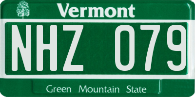 VT license plate NHZ079