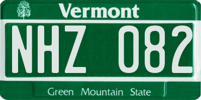 VT license plate NHZ082