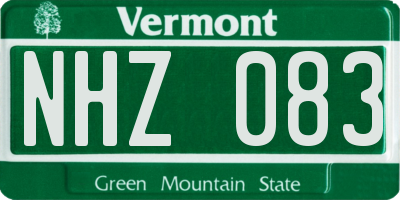VT license plate NHZ083