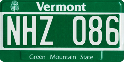 VT license plate NHZ086