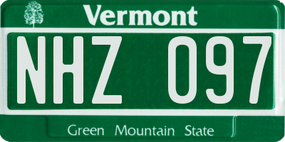 VT license plate NHZ097