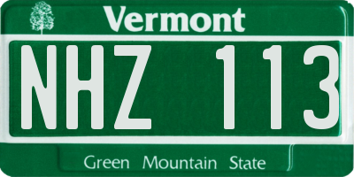 VT license plate NHZ113