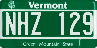 VT license plate NHZ129