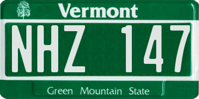 VT license plate NHZ147