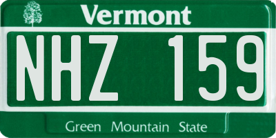 VT license plate NHZ159