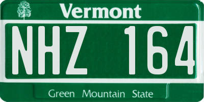 VT license plate NHZ164