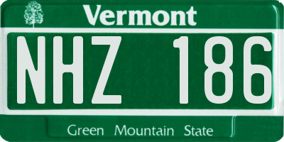 VT license plate NHZ186