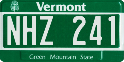 VT license plate NHZ241