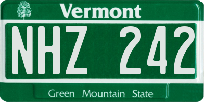 VT license plate NHZ242
