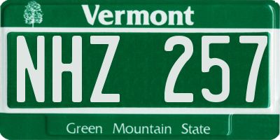 VT license plate NHZ257