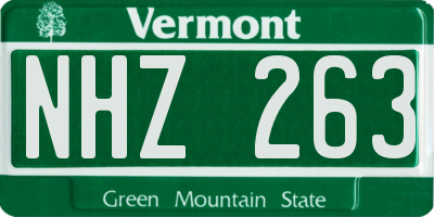 VT license plate NHZ263