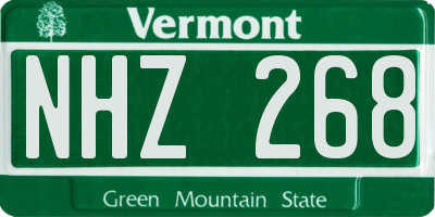 VT license plate NHZ268