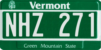VT license plate NHZ271