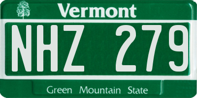 VT license plate NHZ279