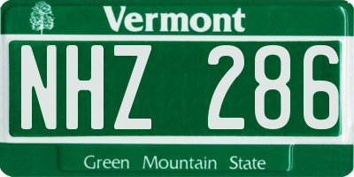 VT license plate NHZ286