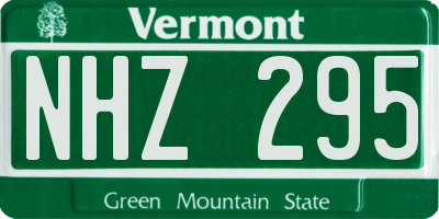 VT license plate NHZ295