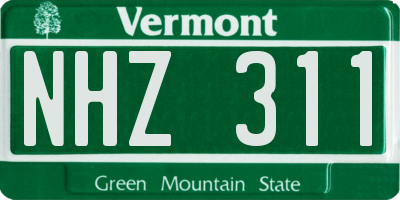 VT license plate NHZ311