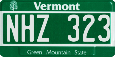 VT license plate NHZ323