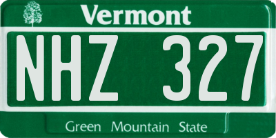 VT license plate NHZ327