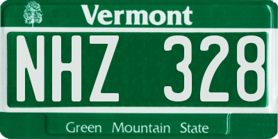VT license plate NHZ328