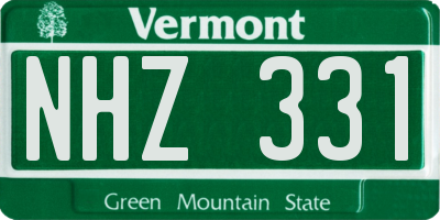 VT license plate NHZ331