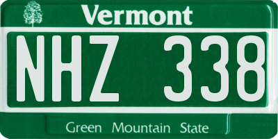 VT license plate NHZ338