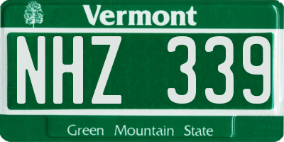 VT license plate NHZ339