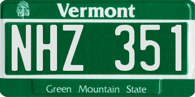 VT license plate NHZ351
