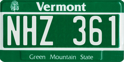 VT license plate NHZ361