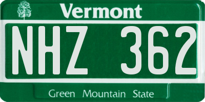 VT license plate NHZ362